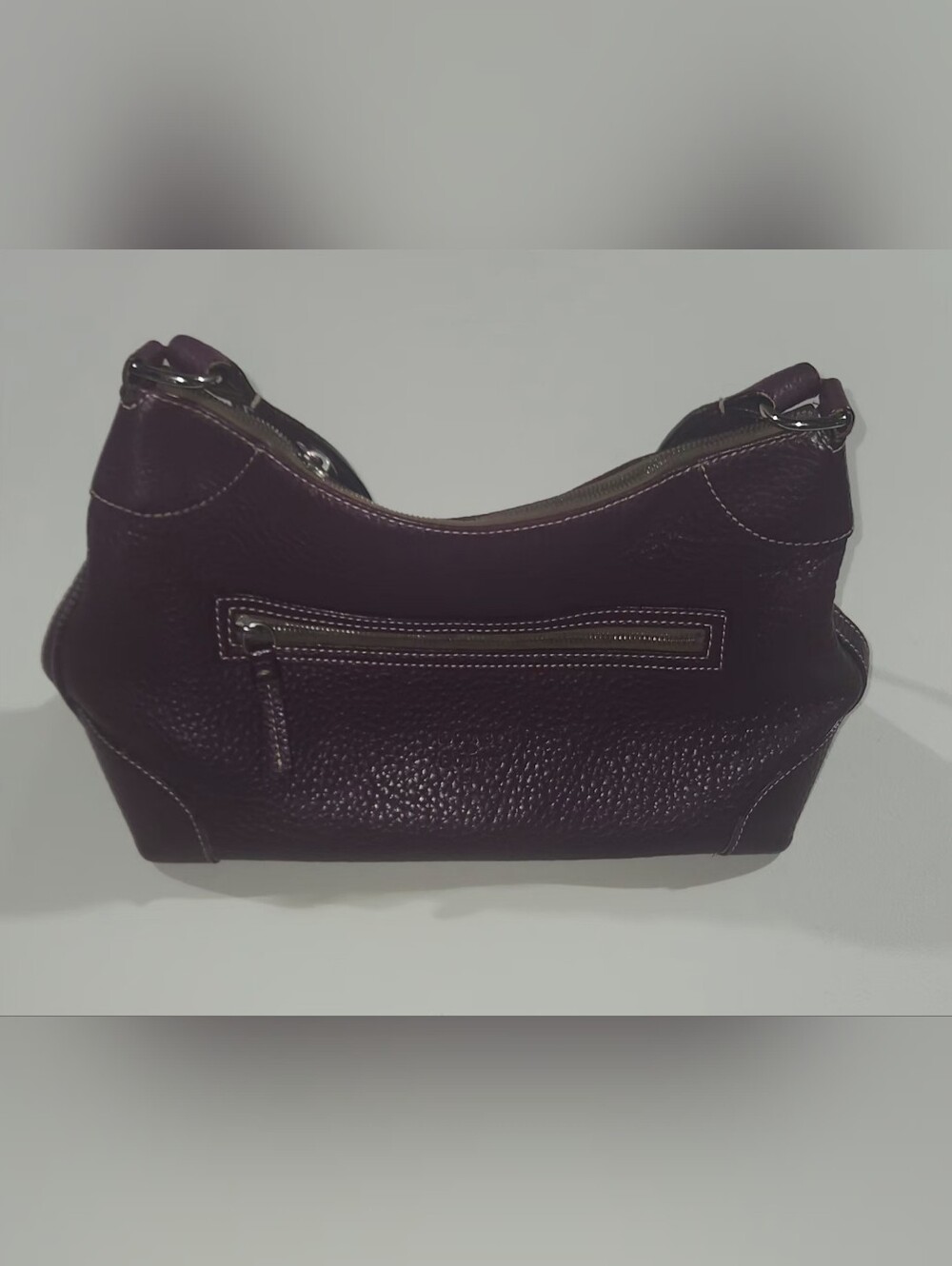 Dooney & Bourke Women's Pebbled Leather Shoulder Bag in Dark Plum